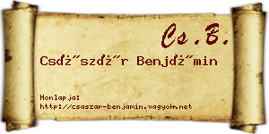 Császár Benjámin névjegykártya
